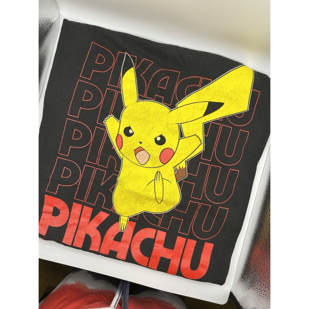 Pokemon Pikachu Gotta Catch Em‎ All Graphic T-Shirt Mens XL Black Cotton Tee